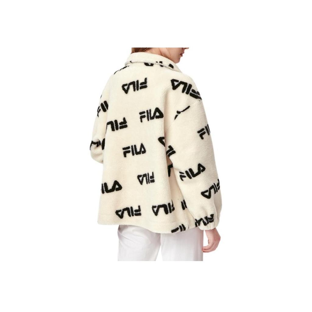 FILA Fleece Sports Stand Collar Jacket Women outerwear Off-White F11W149510FIV
