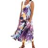 Women's Summer Casual Fashion Easter Printed Sleeveless Round Neck Pocket Dress