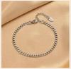 Minimalist Silver Color Link Bracelet for Women Stainless Steel Cuban Chain Bracelet Stackable Wrist Jewelry Waterproof