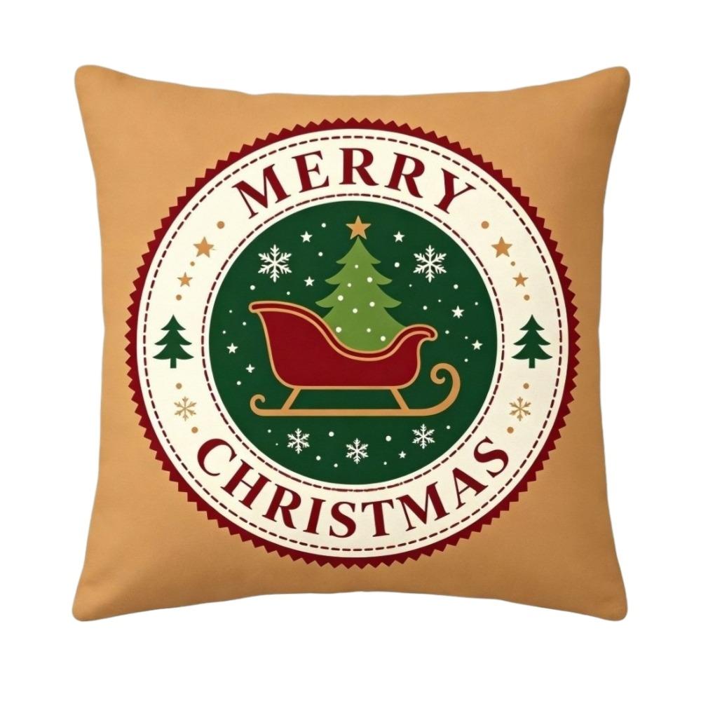 2D Flat Christmas Pillow Cover Christmas Tree Xmas Tree Pillowslip Throw Cushion Case Winter Decor