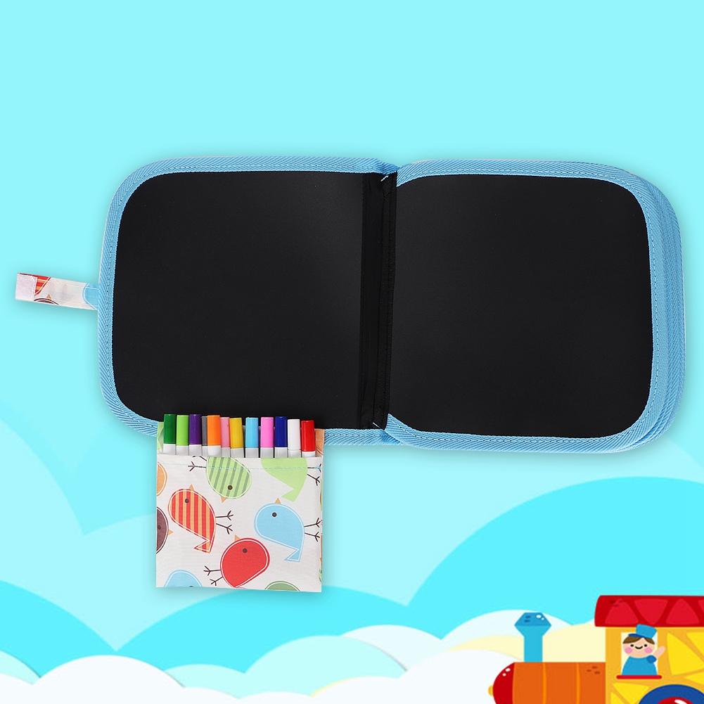 Children Portable Painted Reusable Wipe No Trace Watercolor Pen Drawing Board(Bird Cover)