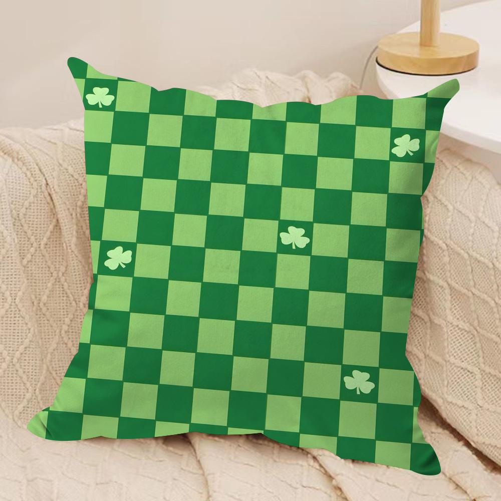 St Patricks Day Cute Cushion Cover Soft Plush Throw Pillow Cover  DoubleSided Printed Cushion Case  Cozy Sofa  Home Decor