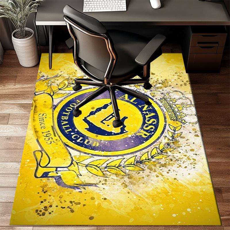 Nassr Football Club Crest Printed Office Carpet Chair Cushion  Entryway Rug, Rugs for Living Room, Bedroom Christmas gifts