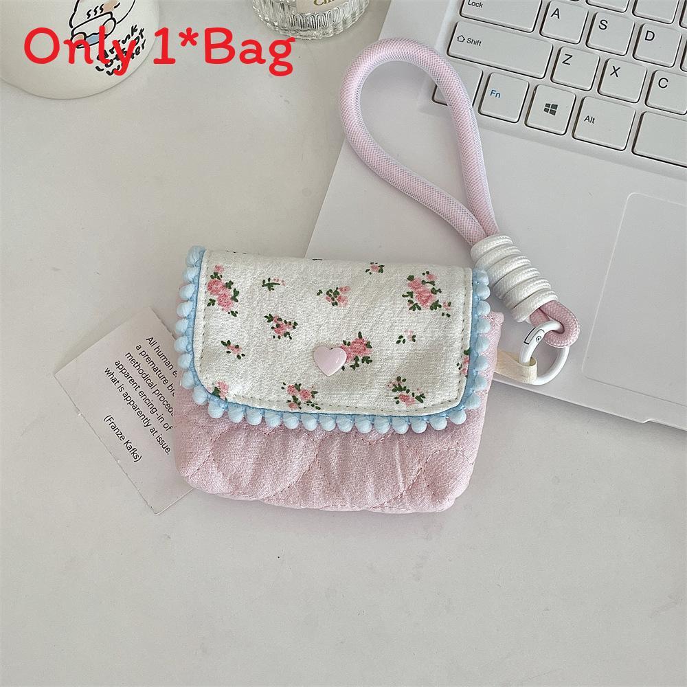 Cotton Small Floral Travel Storage Case For Ccd Camera And Makeup Keepsakes
