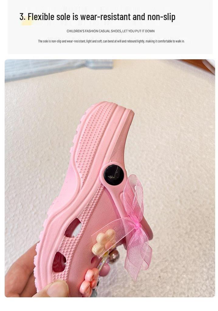 Non-slip Princess Flower Summer 2026 Girls' Sandals - Baby & Home, Outdoor, Parent-Child Slip-on Shoes