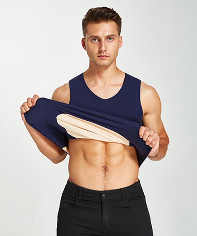 Double-Sided Soft Seamless Men's Warm Vest - Thick Brushed Base Shirt for Autumn and Winter