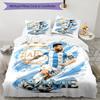 Messi Custom Soccer Player Personalized Name Bedding Set,Airy Bed Linen for Sports Room Decor,Perfect Teenager Gift,Double Sided Duvet Cover with Pill