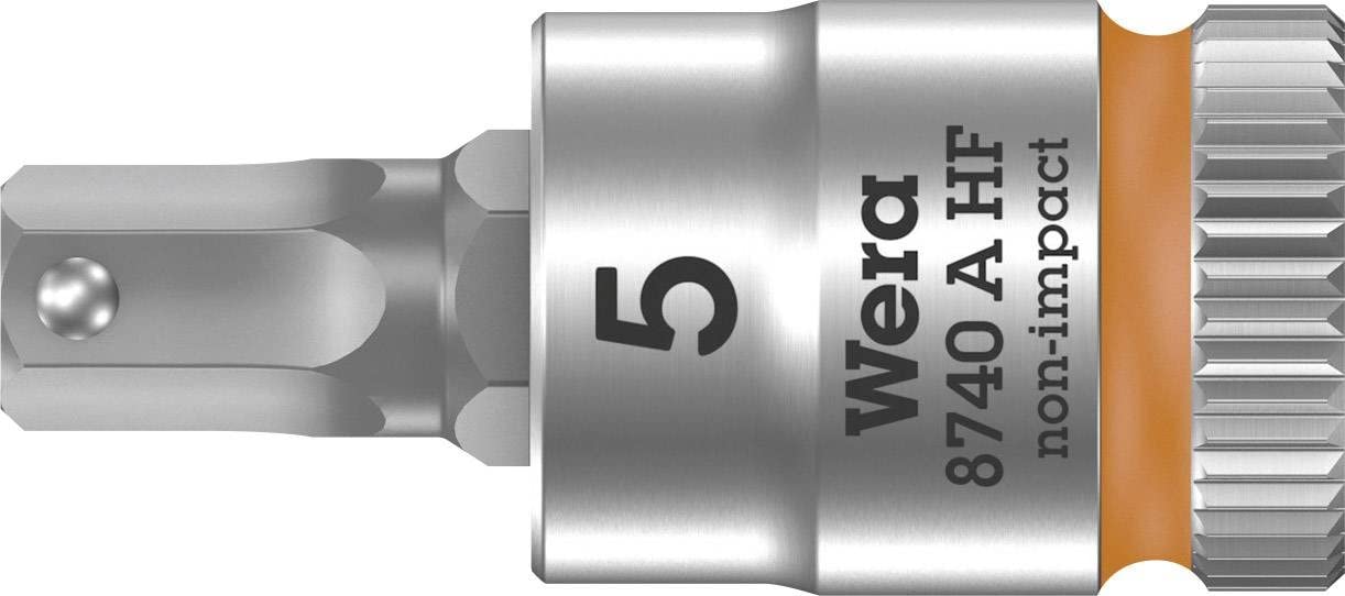 

WERA Drive Bit Socket with Retention 5mm 28mm Overall 003335 1/4 Hex-Plus Function, Tip, Length,