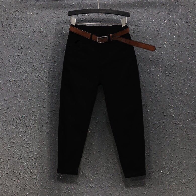 Plus Size Jeans for Women Spring and Summer High Waisted Loose Casual Cropped Pants Harem Pants
