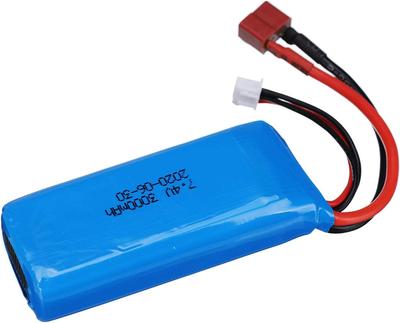Lipo Batteri 7.4V 3000mAh 2S med T-plugg – Kompatibelt med Wltoys 144001 1/14 RC Bil – Høyytelses Erstatning for RC Modeller