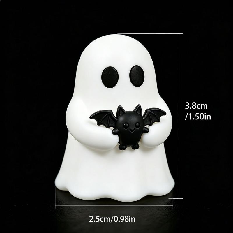 1/3Pcs Halloween Spooky Mini Ghost Statue Glow in Dark Luminous Cute Figurine for Home Desk Party Decoration