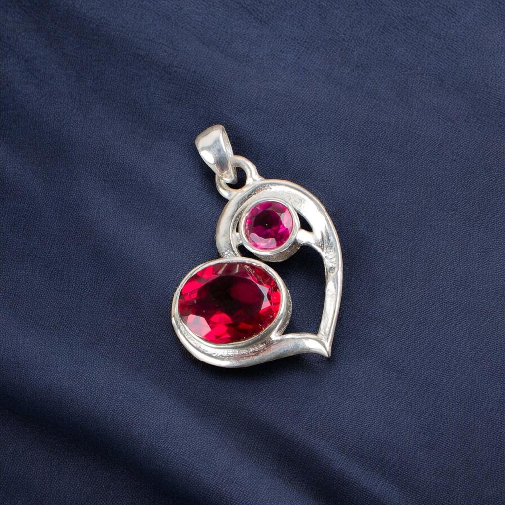 Pink Rubellite Gemstone 925 Sterling Silver Jewelry Handcrafted Pendant For Gift CP-3-12