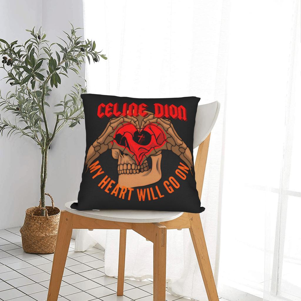 Skull Love C-Celineds Dion Pillow Case Soft Pillow Cover For Office Car Home Decor Funny Pillowcases