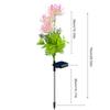 2Pcs Solar Flowers Lights Waterproof Solar Powered LED Glowing Flowers with Glowing Flowers and Stems Outdoor Lawn Decoration