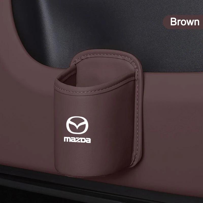 2025 Hot Car Door Water Cup Holder Back Seat Drink Rack Leather Storage Box For Mazda 2 3 5 6 8 CX5 CX-5 CX-7 CX-9 MX-5 ATENZA A