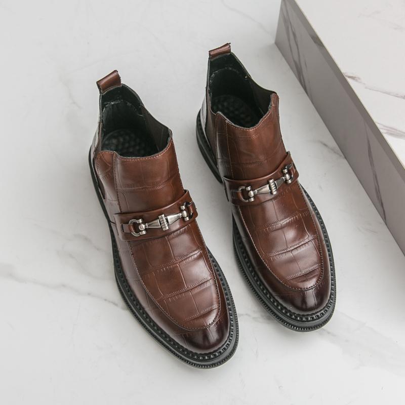 British business formal wear Chelsea boots, riding boots breathable high-top casual pointed-toe leather shoes are all in vogue