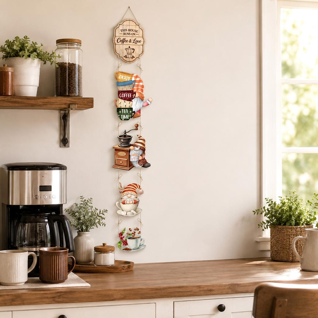 Decoração de Café de Gnomo, Bandeirinhas Penduradas para Festa para Decoração de Casa, Cozinha, Loja