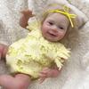 Złote Włosy Symulacja Zabawka Lalka Reborn Z Żółtym Ażurowym Ubraniem Design Dla Dzieci Prezent Świąteczny