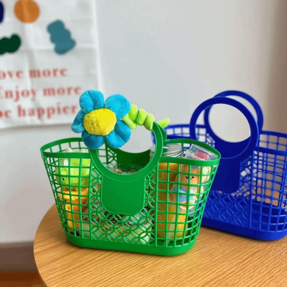 Plastic Portable Hollow Hand-Held Hanging Storage Basket Basket  Organizer Kitchen Bathroom Accessories