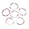 6PCS Multipurpose Beaded Bracelets Independence Day Party Gifts With Star Pendants Daily Casual Use Stylish Outfits