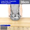 [JN] Rice Sieve Strainer Stainless Steel Colander Kitchen Helper Big Drainer Basin For Washing Vegetables Fruits Pasta Draining