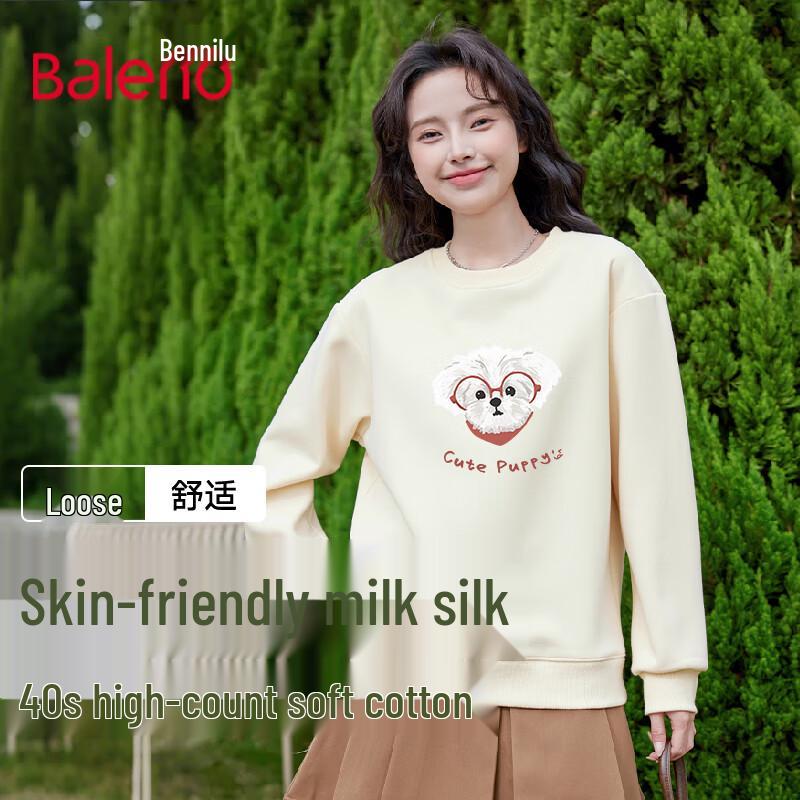 Baleno Damen Milchseide Slim Fit Langarm-Sweatshirt