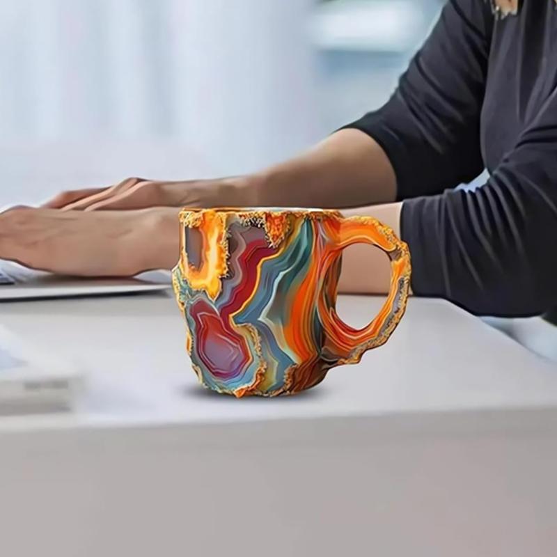 

Новая разноцветная кружка для кофе из минерального хрусталя, красочные хрустальные рождественские кружки, элегантная роскошная кружка из минерального цветного хрусталя 200-350ml