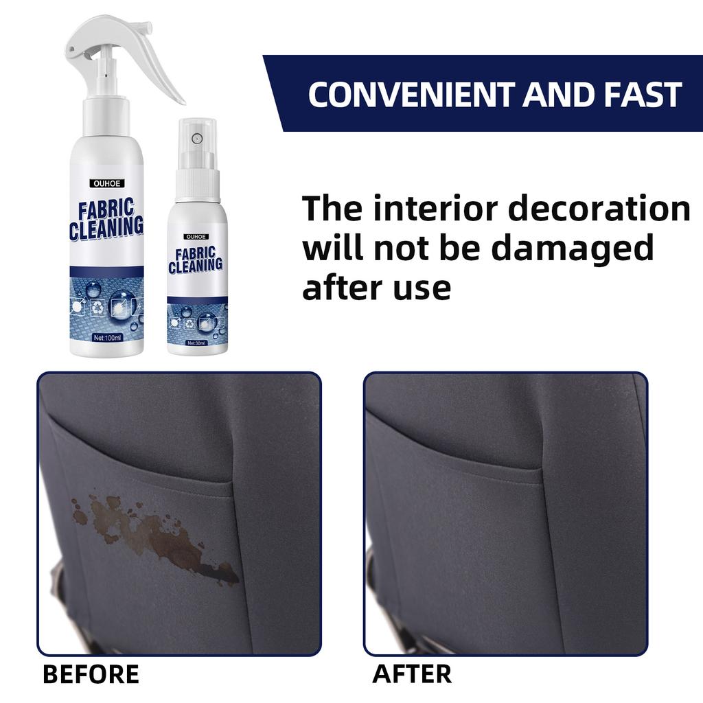 Fabric Cleaning Spray Car Cleaner Interior Ceiling Fabric Flannelette Leather Seat Decontamination Cleaner