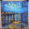 Produs nou de toamnă Seria picturi în ulei Van Gogh satin uni 110 mătase eșarfă pătrată mare eșarfă imprimată șal mătase de dud eșarfă de mătase