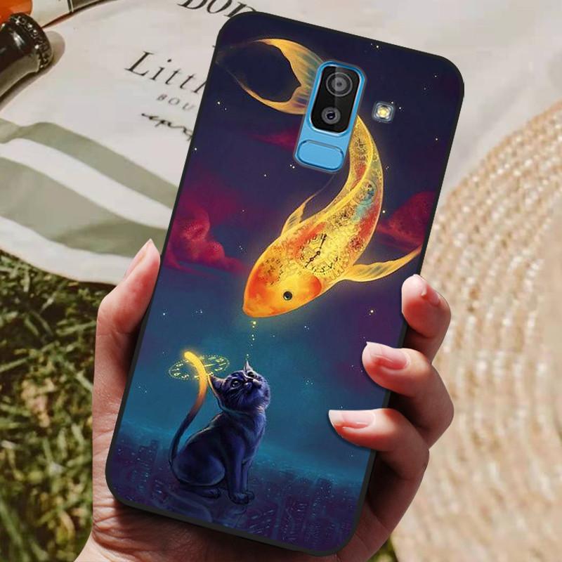 

Чехол для телефона Samsung Galaxy J4 J6 Plus J8 2018 Модный Расписной Мягкий Задний Чехол на J6 2018 J6+ J610F Чехол Черный Защитный Capa J6 2018