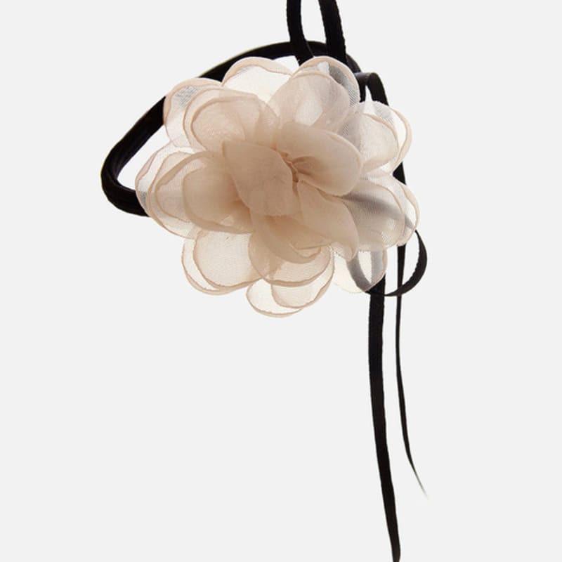 

J.Lauren Шифоновая роза жемчужная лента резинка для волос H01428 black