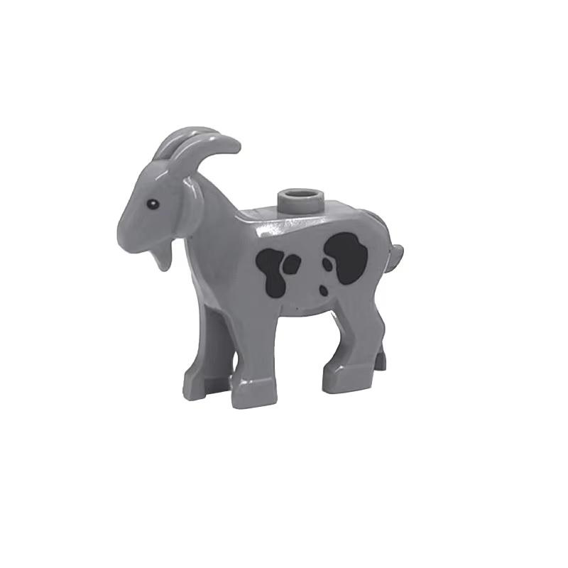MOC City Animal Building Blocks Goat Wolf Penguins Eagle Goat Rabbit Pet Cat Dog Dairy Cattle Accessories Mini Bricks Toys Gifts