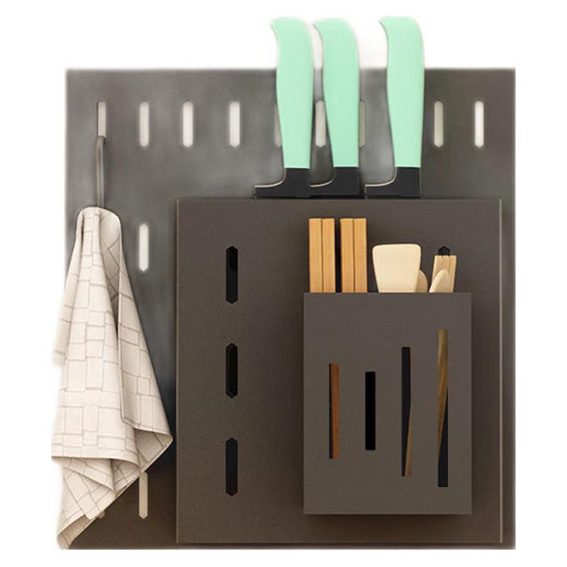 

No-Drill Stainless Steel Kitchen Pegboard Dish Rack