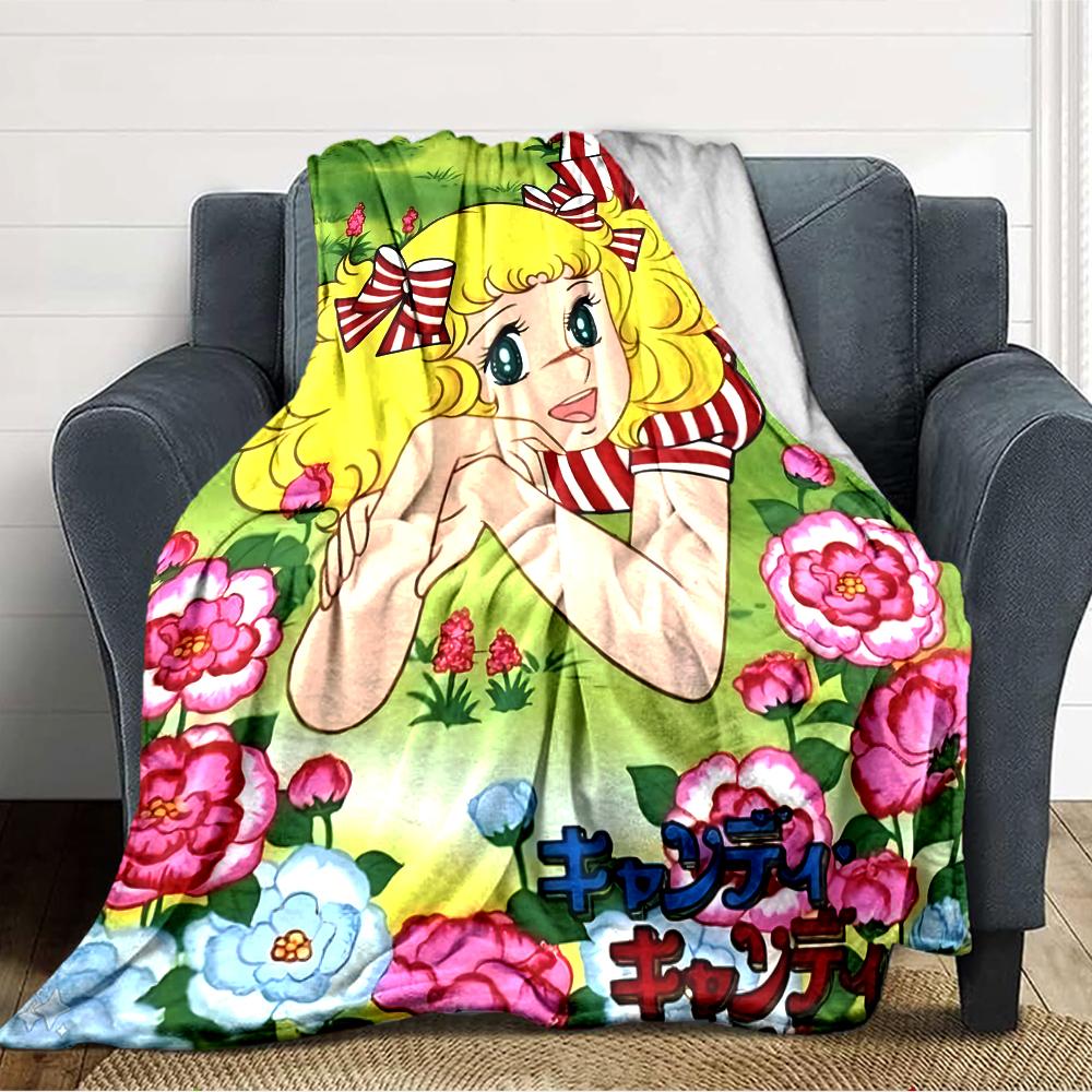 1pc Candy Candy2 Blanket, Gift, for Men and Women, Soft Blanket, Good for Sofa Bed Couch Travel, Lightweight Flannel Blanket