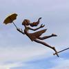 Decorative Flying Girl Balancing Kite Metal Art Garden  Kinetic Wind Sculpture Outdoor Decor for Patio Flower Bed Lawn Yard