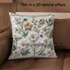 2D Floral Embroidered Pattern Decorative Throw Pillows Pattern Cushion Cover Suitable For Sofa Bedroom Car Pillow Cover