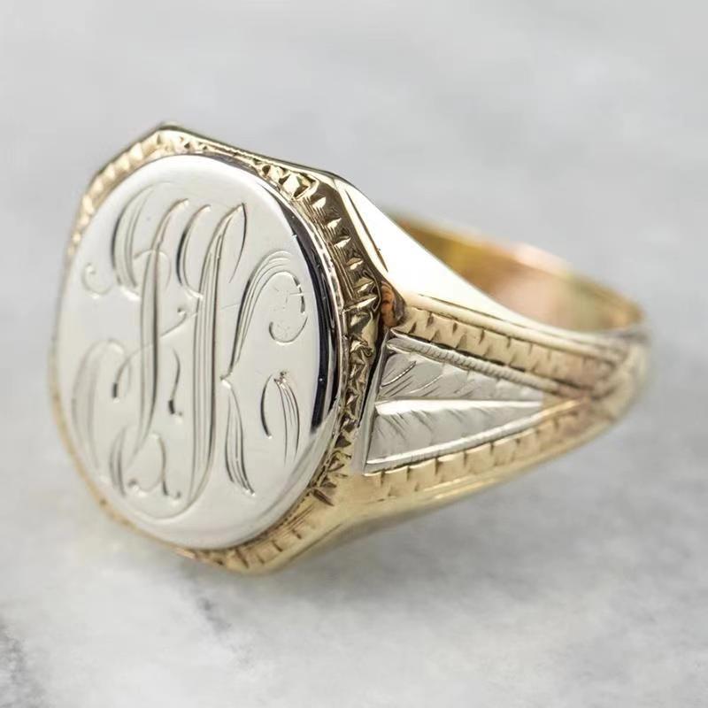 New Wish Hot-selling Jewelry, European and American Fashion Retro Engraved Character Women's Ring