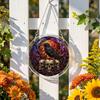 Yousheng Acrylic Puzzle Suncatcher, Halloween Black Cat Castle Raven DIY Sun Catcher Kit, Stained Glass Window Hanging Ornament for Home, Garden