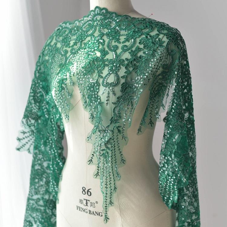 Multi-Colored Sequins Embroidered Lace Accessories, Wedding Dress Handmade Diy Material Clothing Veil Jewelry Decorative Lace
