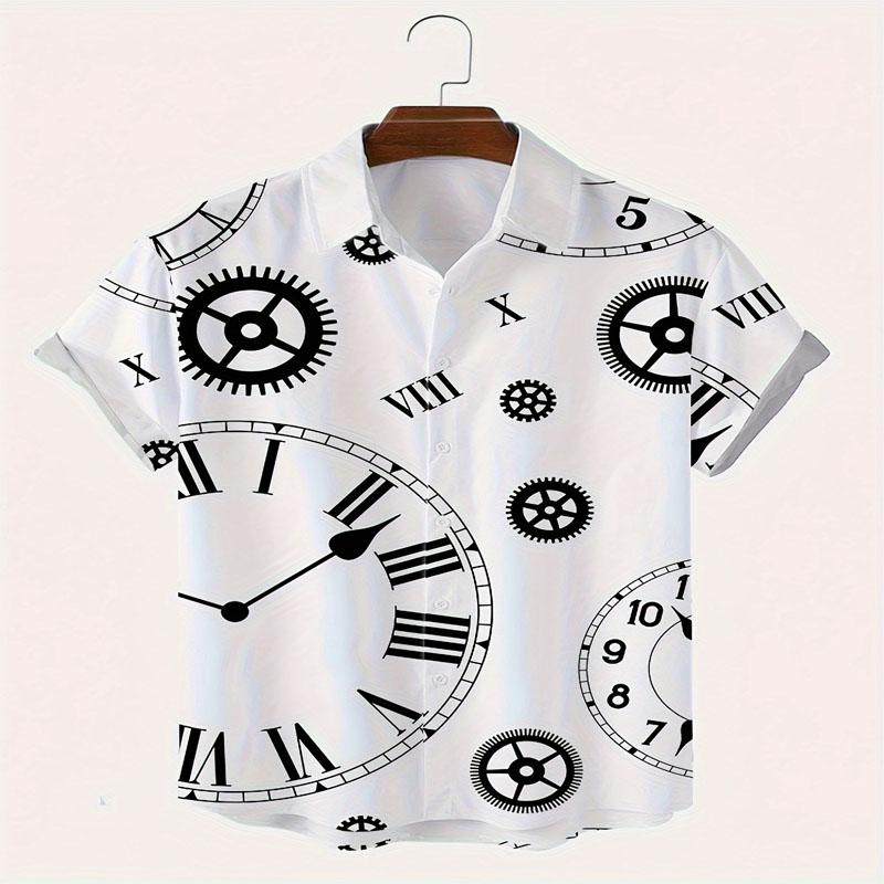 Fashionable and Casual Men's Summer 3D Digital Printed Outdoor Wear, Comfortable Quick Drying Drink and Slim Short Sleeved Shirt