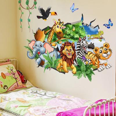 Atw6114 Animal Creative Wall 3D Effect Wall Sticker Living Room Background Wall Decorative Wall Sticker Self-Adhesive