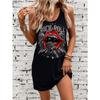Attitoon Retro Rock Lips Graphic Casual Minimalist Round Neck Sleeveless Dress For Women Dresses Woman Summer
