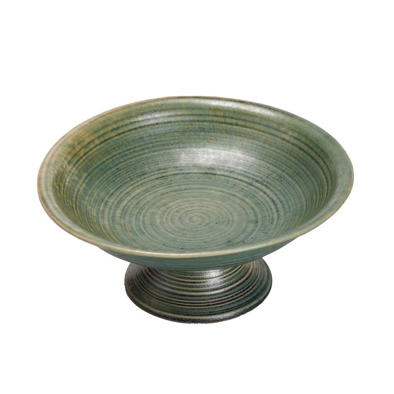 ZISIZ Kiln-Fired Ceramic High-Footed Fruit Plate