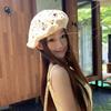 Breathable Hollowed Out Beret Japanese Style Crochet Knitted Cap Elegant Flower Hat  Party