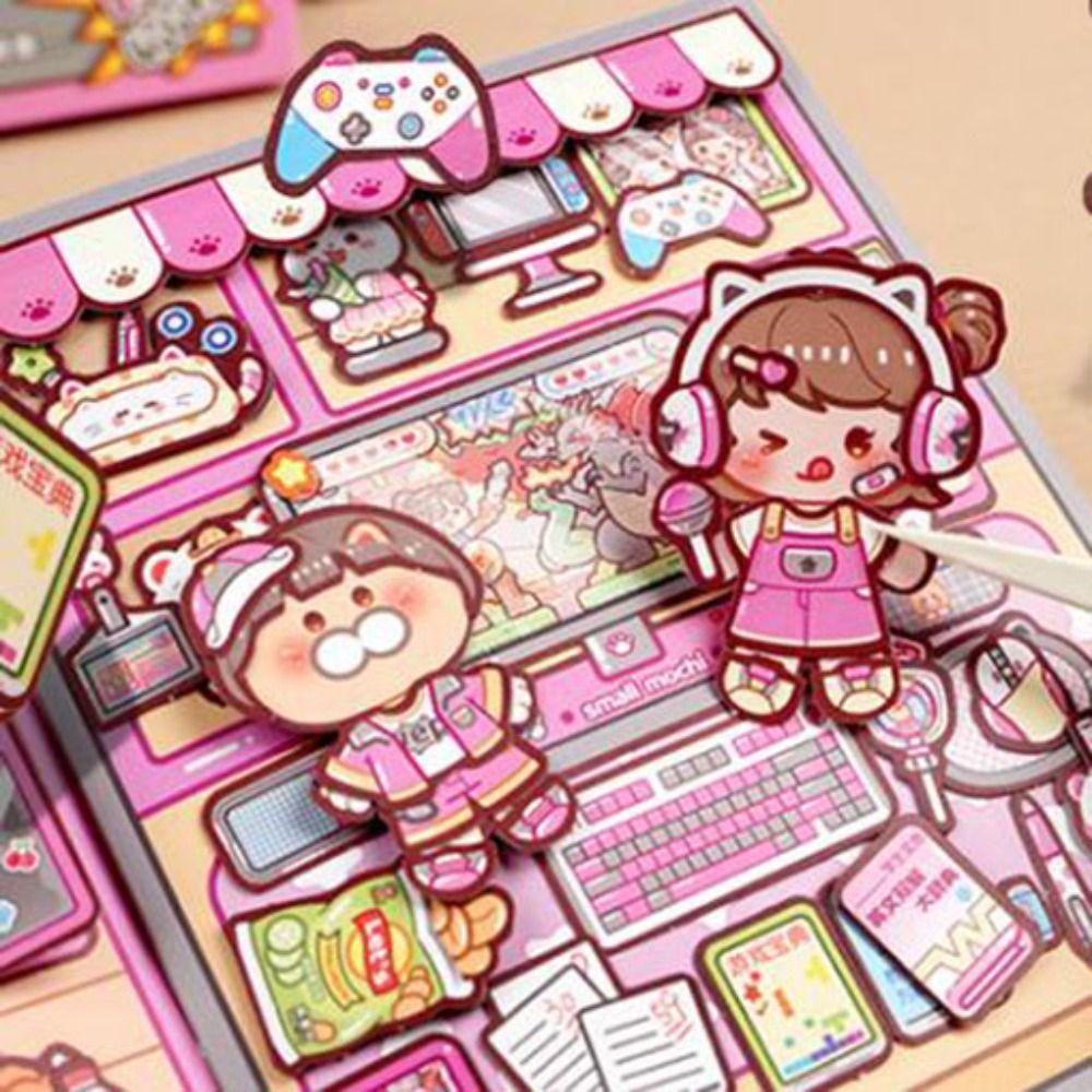 Sticker Book Telado Busy Book Paper DIY Scene Material Sticker Handmade Quiet book  Girls