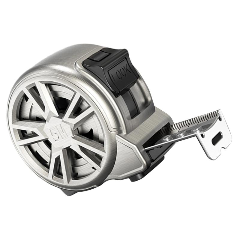 652F 5m Tape Measure Stainless Hollow Measuring Tape with Double Lock and Clip Metric Ruler Rustproof for Construction