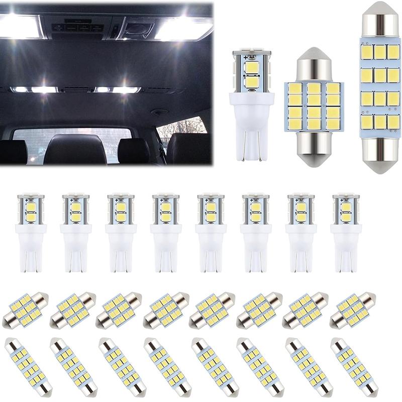 20/24pcs T10 DC 12V Led Bulb Set White Light Car Light Bulb Suitable for Reading Light/License Plate Light/Interior Light