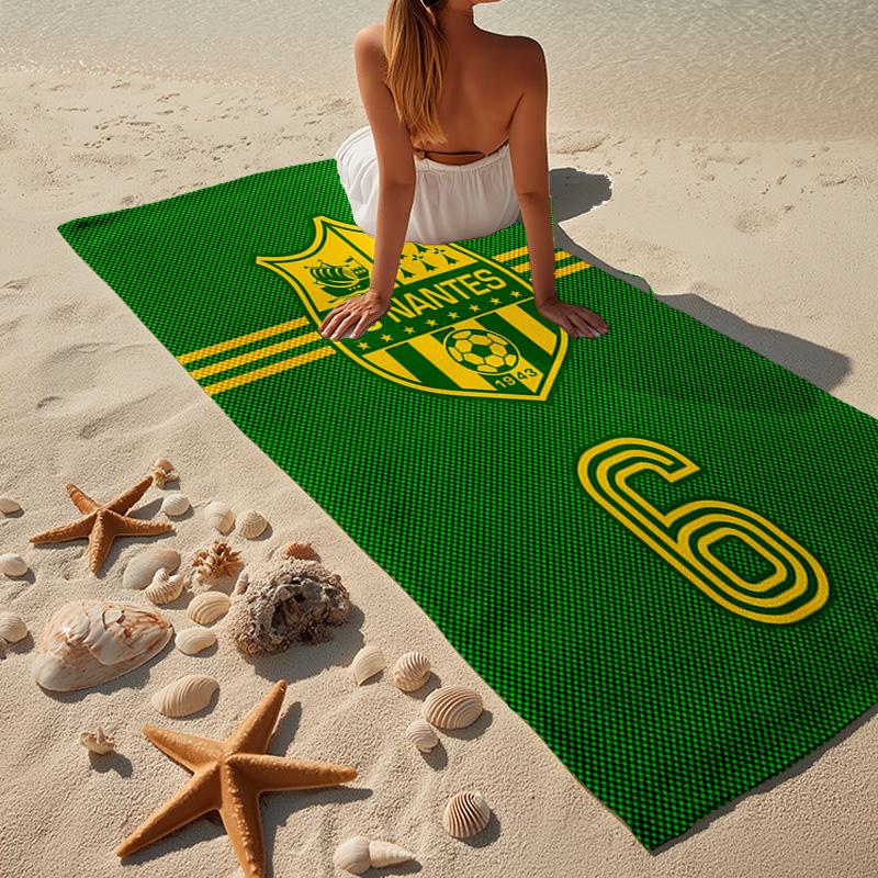 Fc Nantes Wappen Design Mikrofaser Strandtuch, Leicht und Schnelltrocknend, für Sommerreisen, Strand-Essential, Schwimmbad