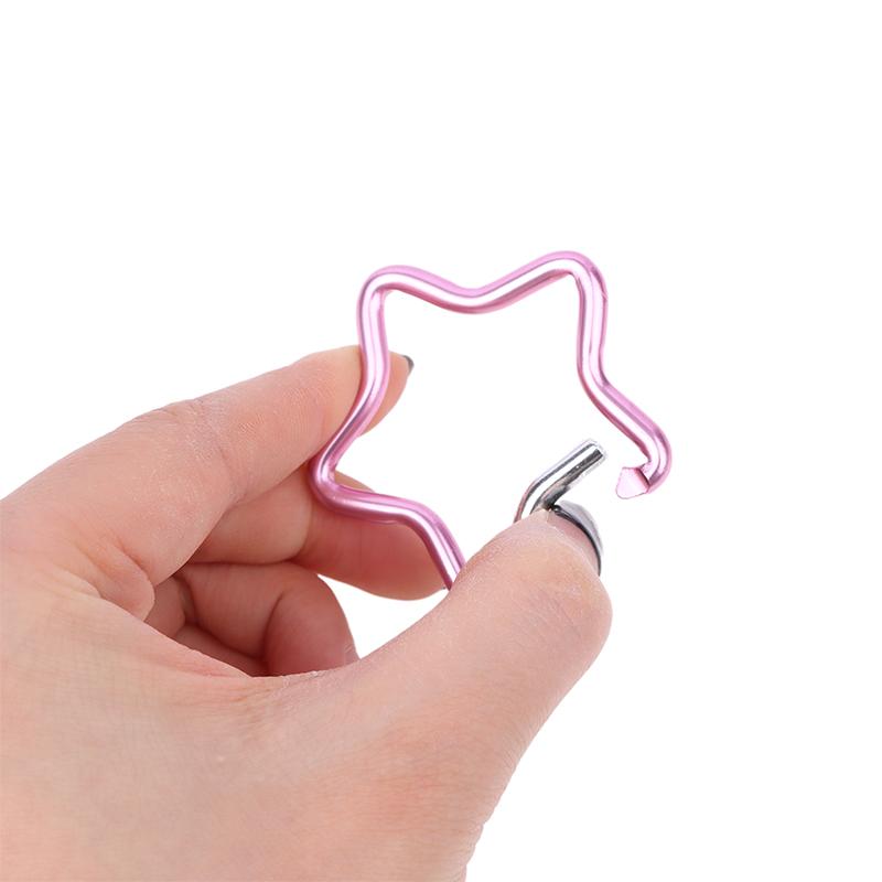 Five-Pointed Star Shaped Aluminum Carabiner Key Chain Clip Outdoor Camping Keyring Hook Bottle Hanging Buckle