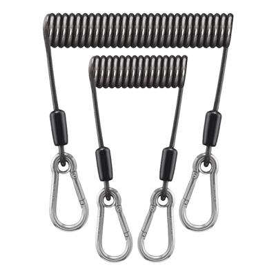 Fishing Coiled Lanyard Antilost Fishing Tackle Safety Keyring Retractable Fishing Lanyard Spirals Coil with Carabiner